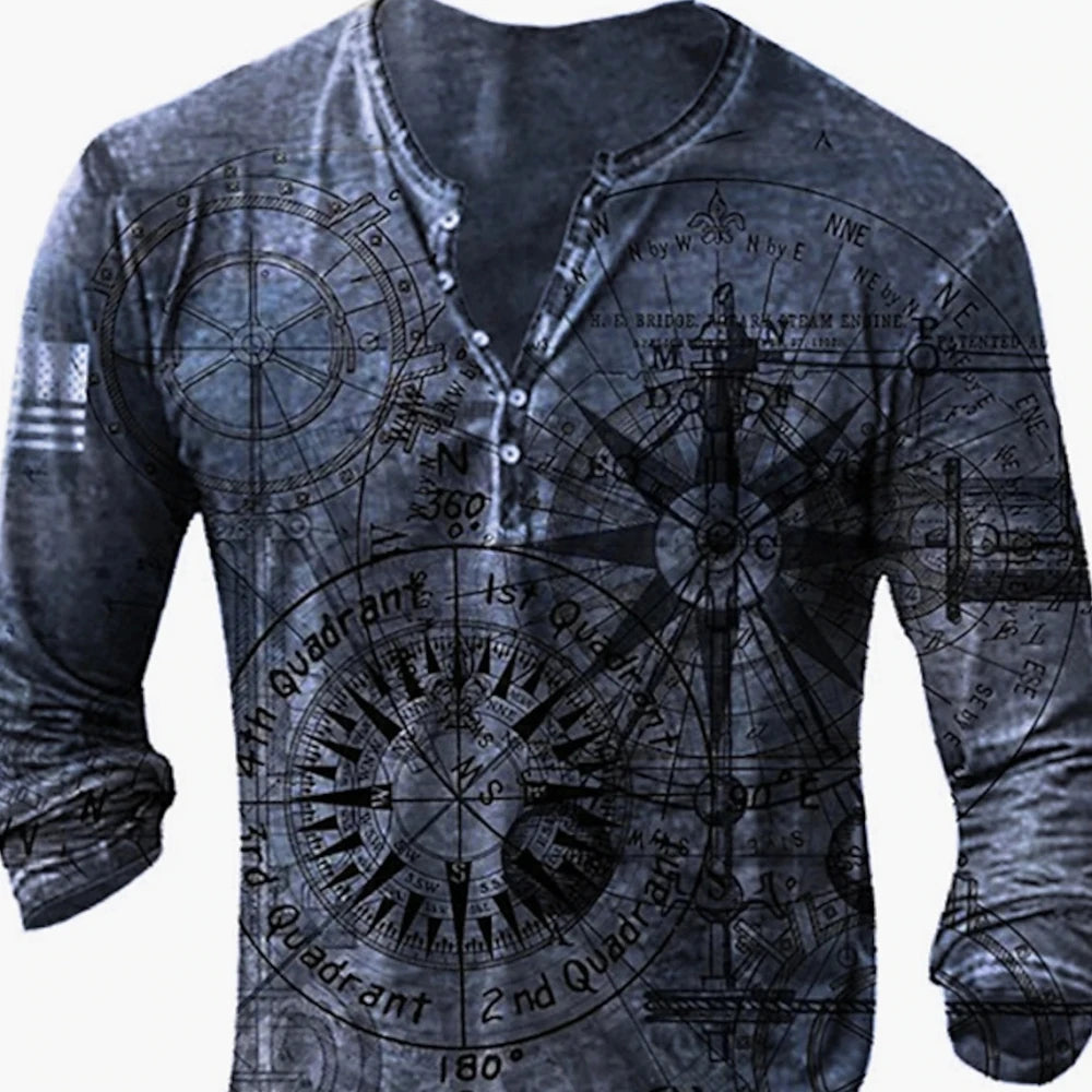 Button-Up V-Neck Vintage Shirt