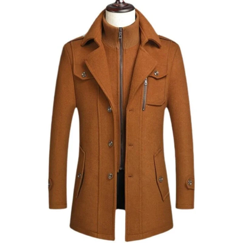Double Collar Wool Coat