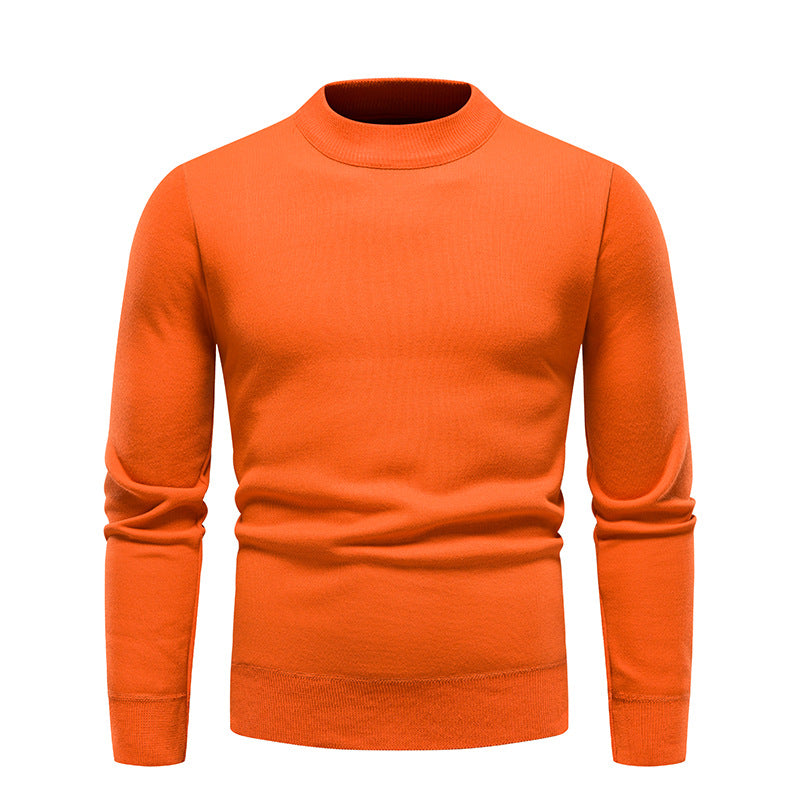 Sweater Men's Fleece-lined Thick Round Neck Sweater
