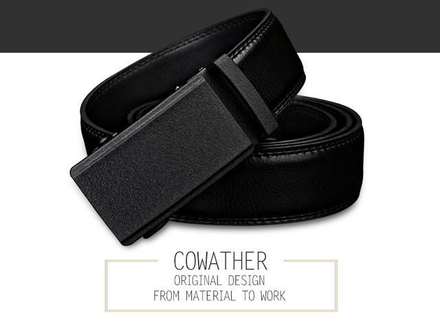Automatic buckle leather belt