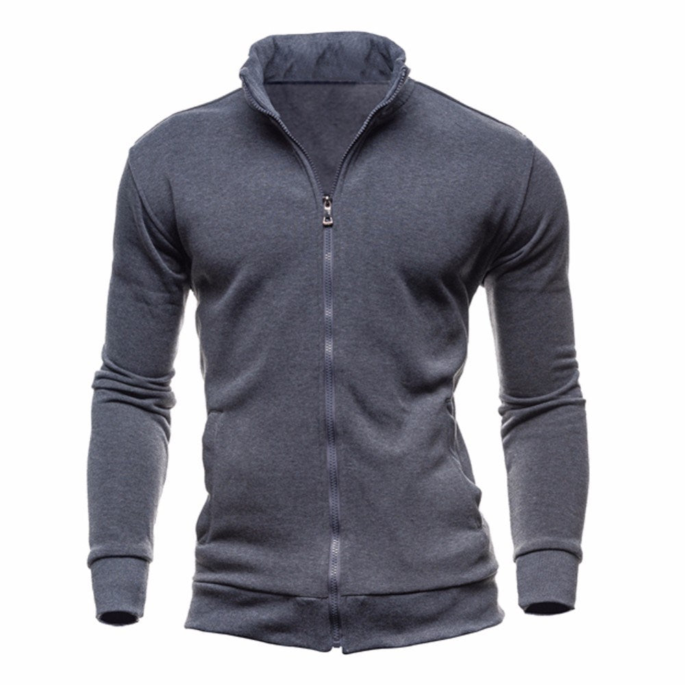 Sweater Zipper Collar Sweater Jacket Men's Solid Color