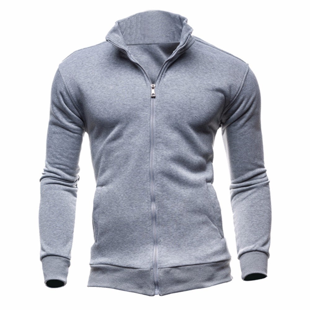 Sweater Zipper Collar Sweater Jacket Men's Solid Color