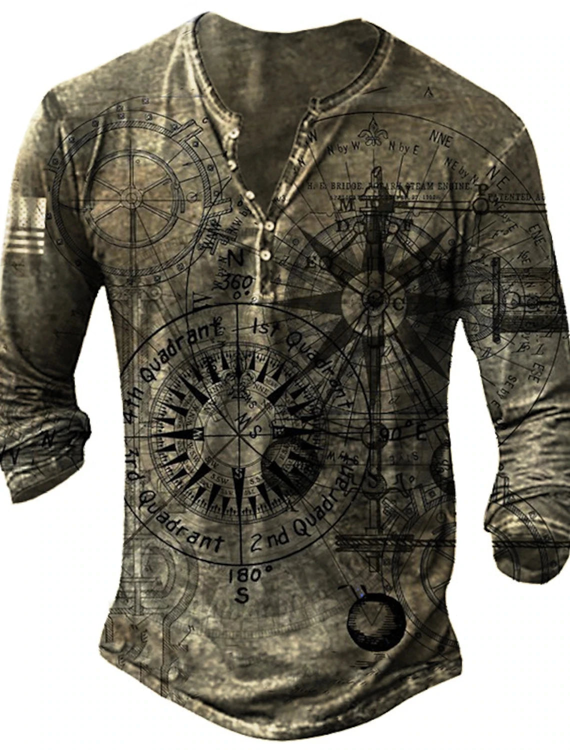 Button-Up V-Neck Vintage Shirt