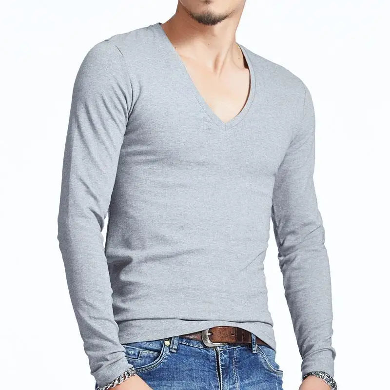 Luxury Men's Long Sleeve V-Neck