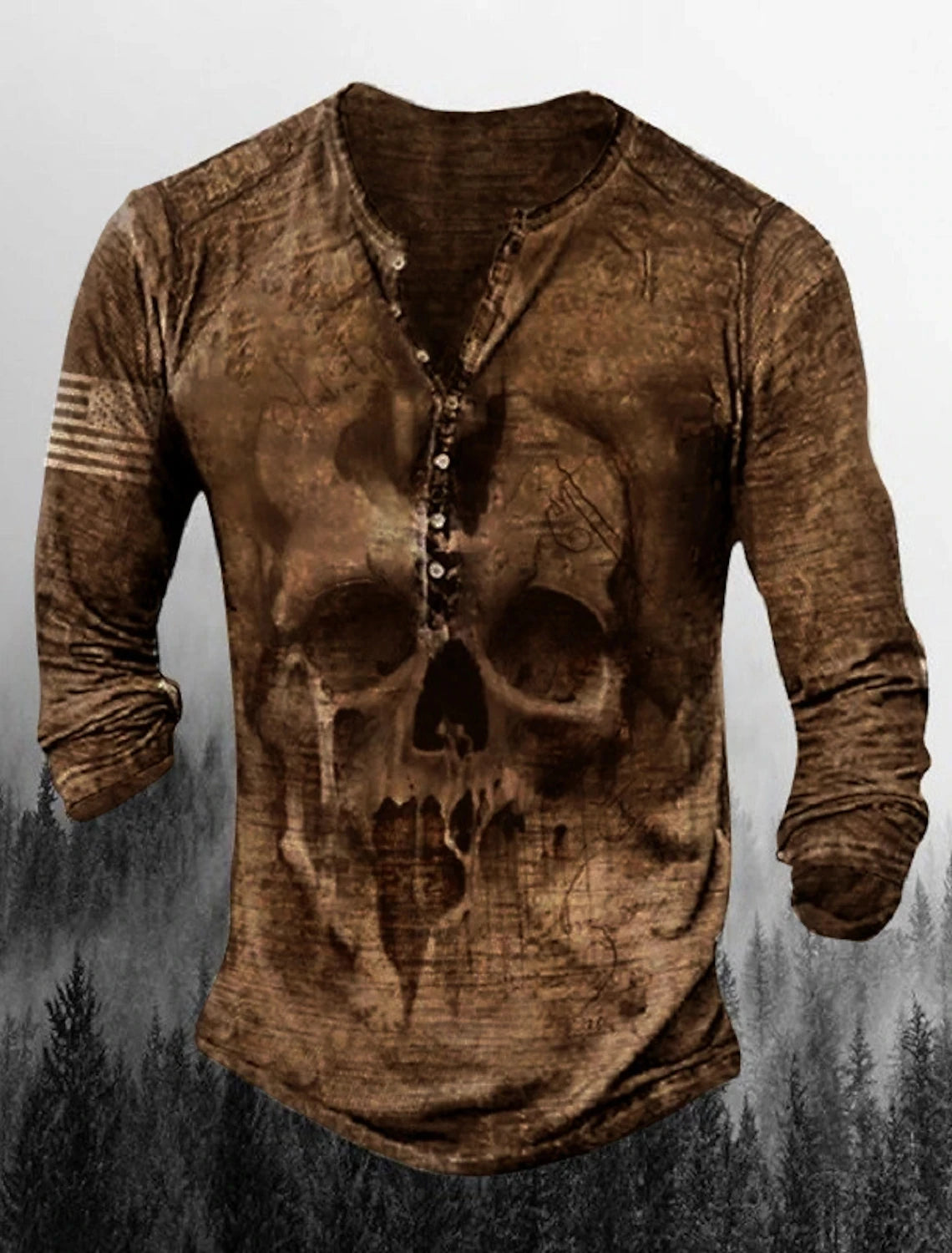 Button-Up V-Neck Vintage Shirt