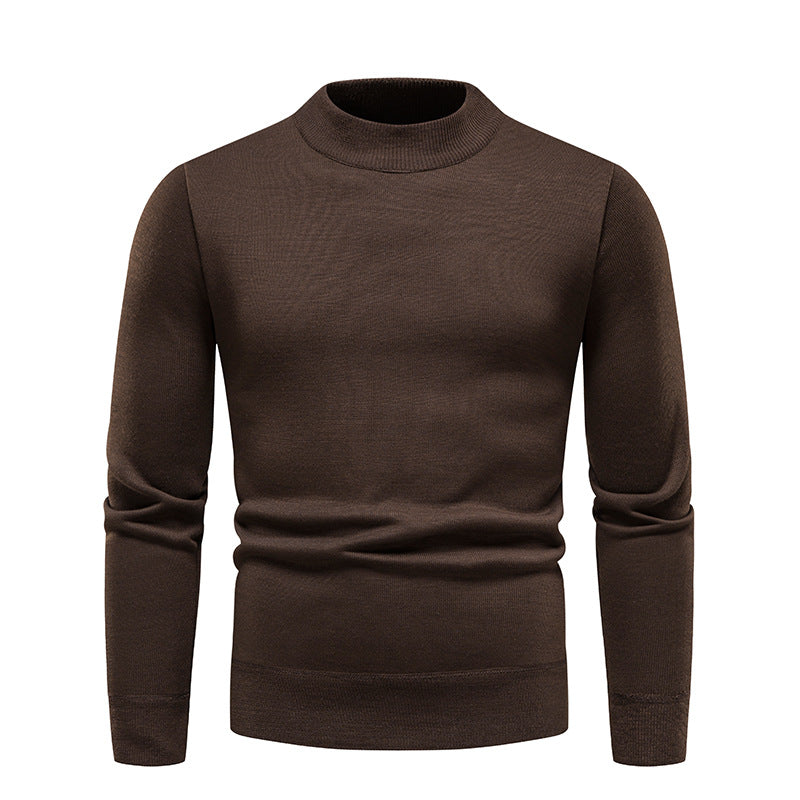Sweater Men's Fleece-lined Thick Round Neck Sweater