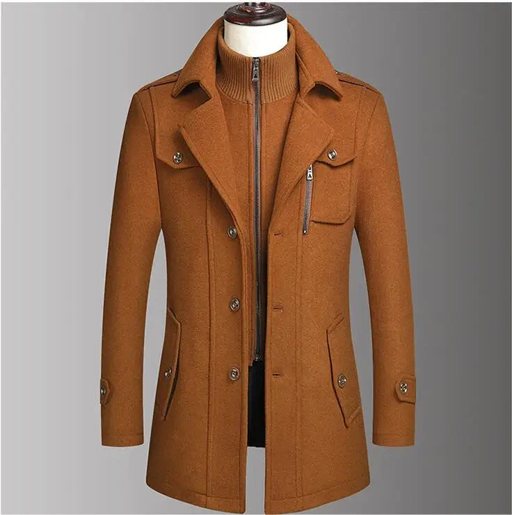 Double Collar Wool Coat