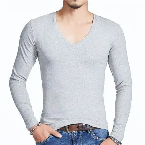 Luxury Men's Long Sleeve V-Neck