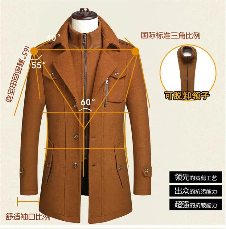 Double Collar Wool Coat