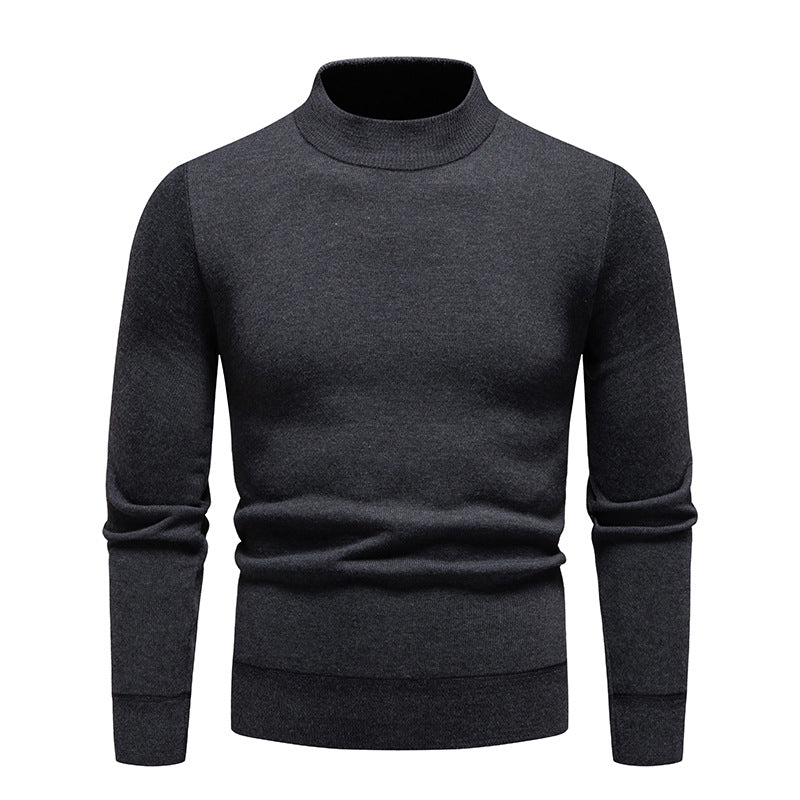 Sweater Men's Fleece-lined Thick Round Neck Sweater