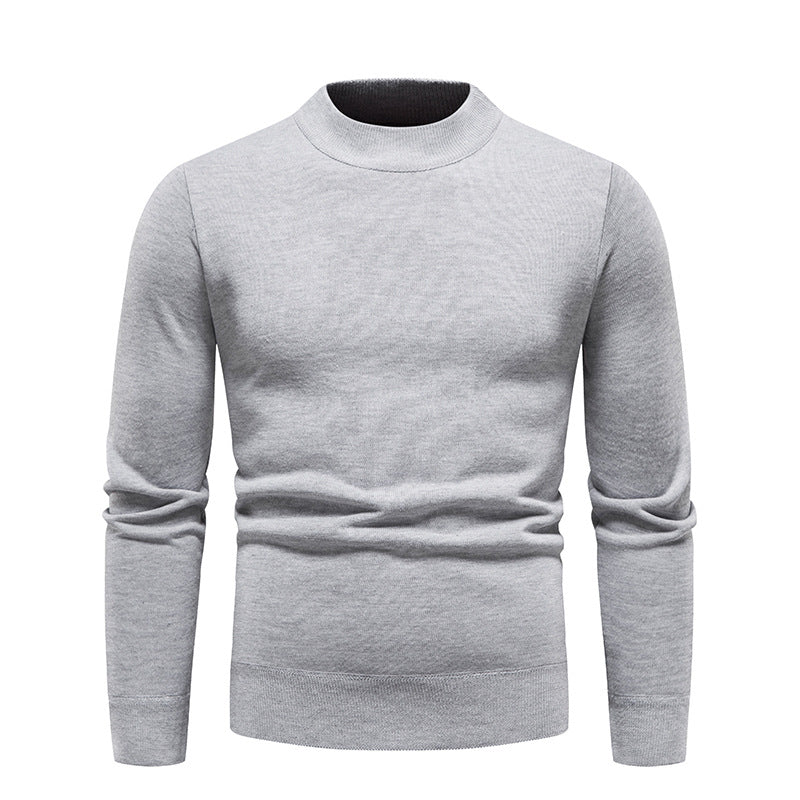 Sweater Men's Fleece-lined Thick Round Neck Sweater