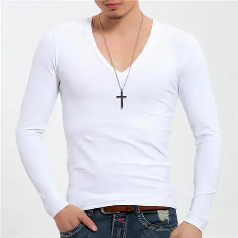 Luxury Men's Long Sleeve V-Neck