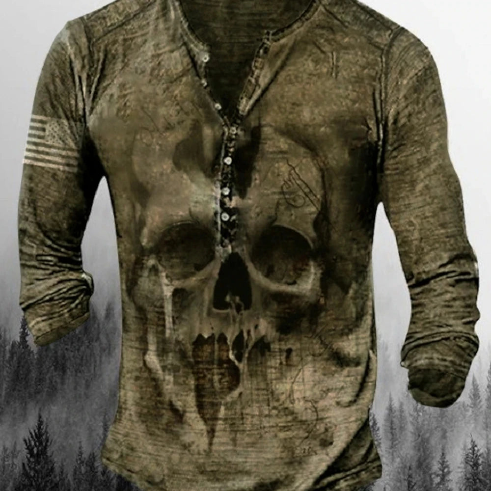 Button-Up V-Neck Vintage Shirt