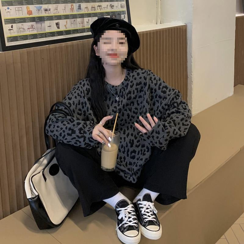 Leopard-print Fleece Hoodie