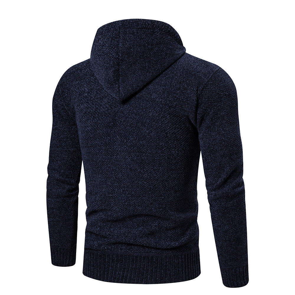 Thick Loose Casual Sweater Men's Cardigan Sweater Plus Fleece Hoodie Sweater