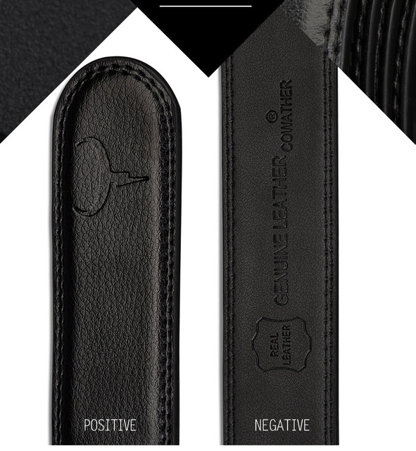 Automatic buckle leather belt