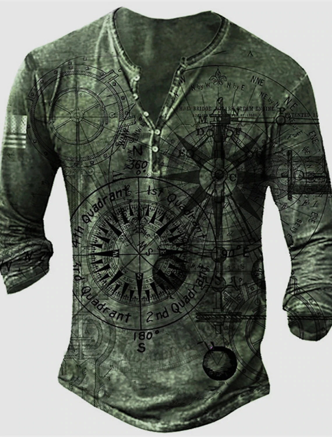 Button-Up V-Neck Vintage Shirt
