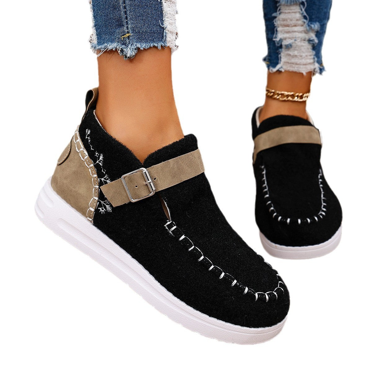 Thick Burr Cotton Shoes