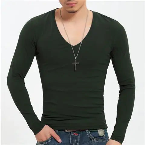 Luxury Men's Long Sleeve V-Neck
