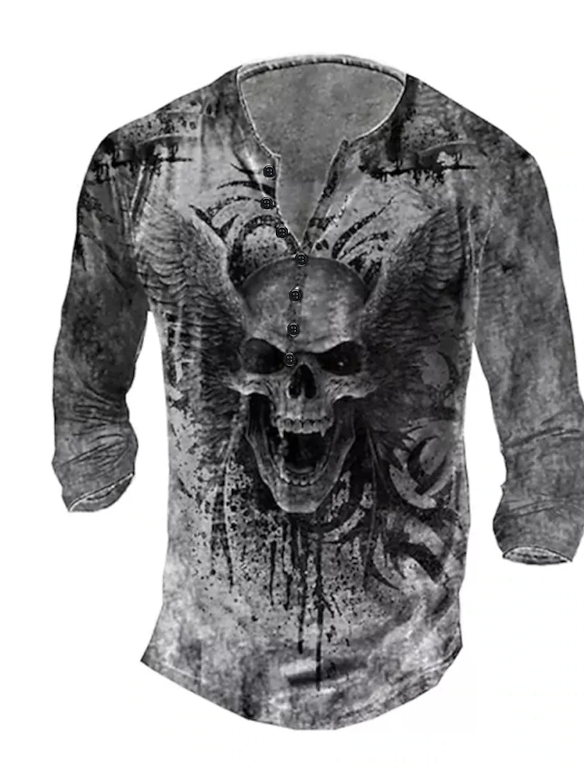 Button-Up V-Neck Vintage Shirt