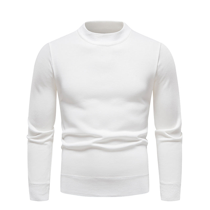 Sweater Men's Fleece-lined Thick Round Neck Sweater