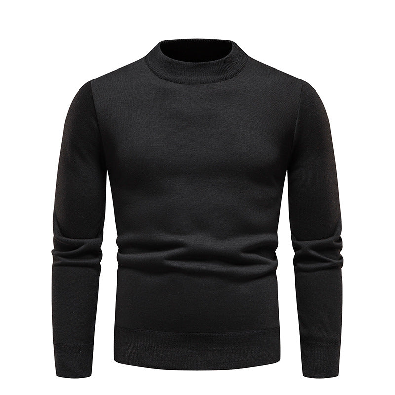 Sweater Men's Fleece-lined Thick Round Neck Sweater