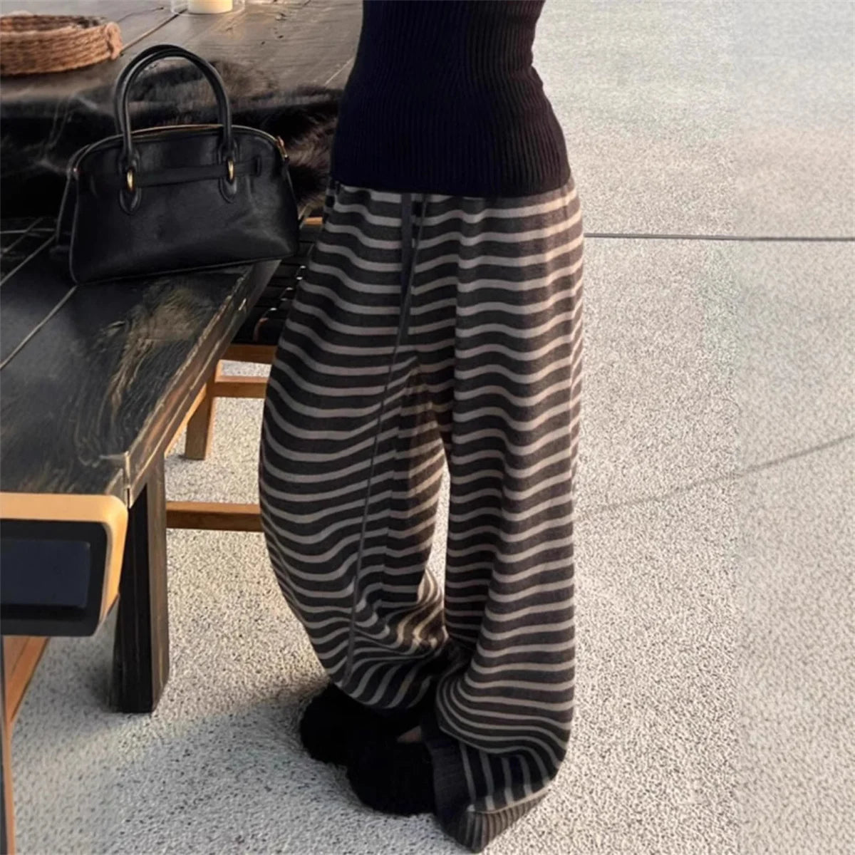 Vintage Grunge Loose Knitted Casual Pants