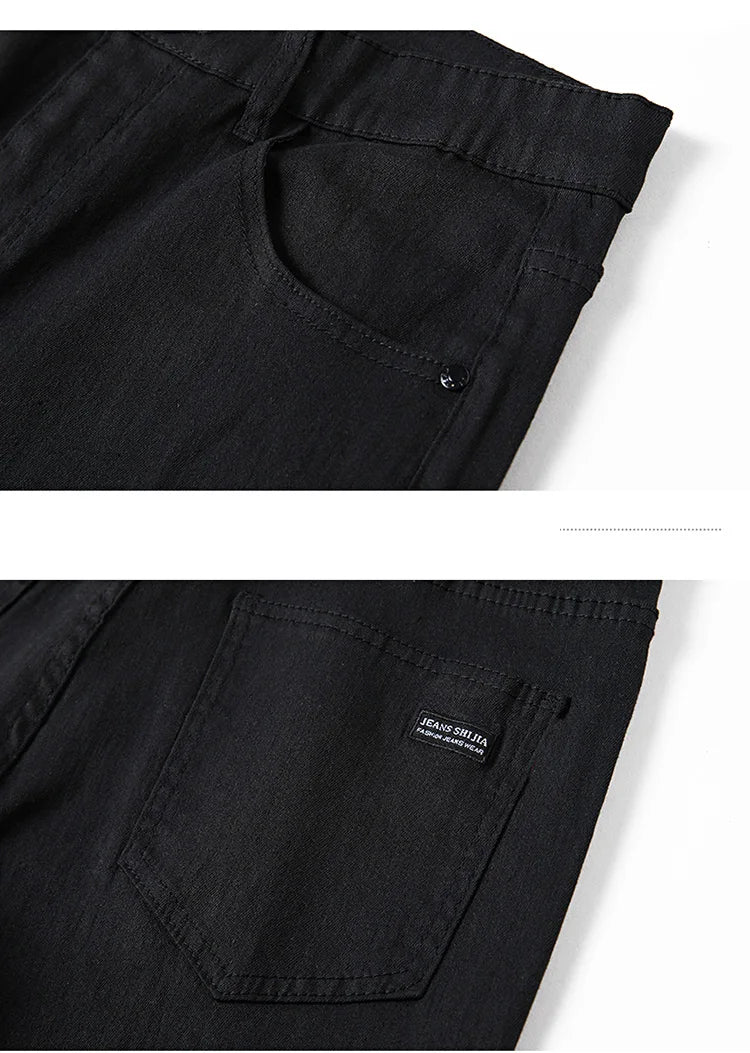 Men's pure black jeans