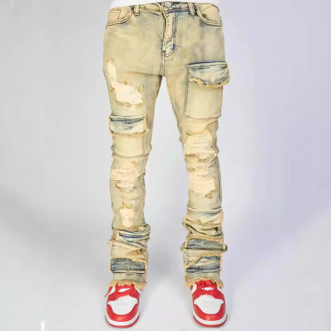 Men Jeans Denim Flare Pants