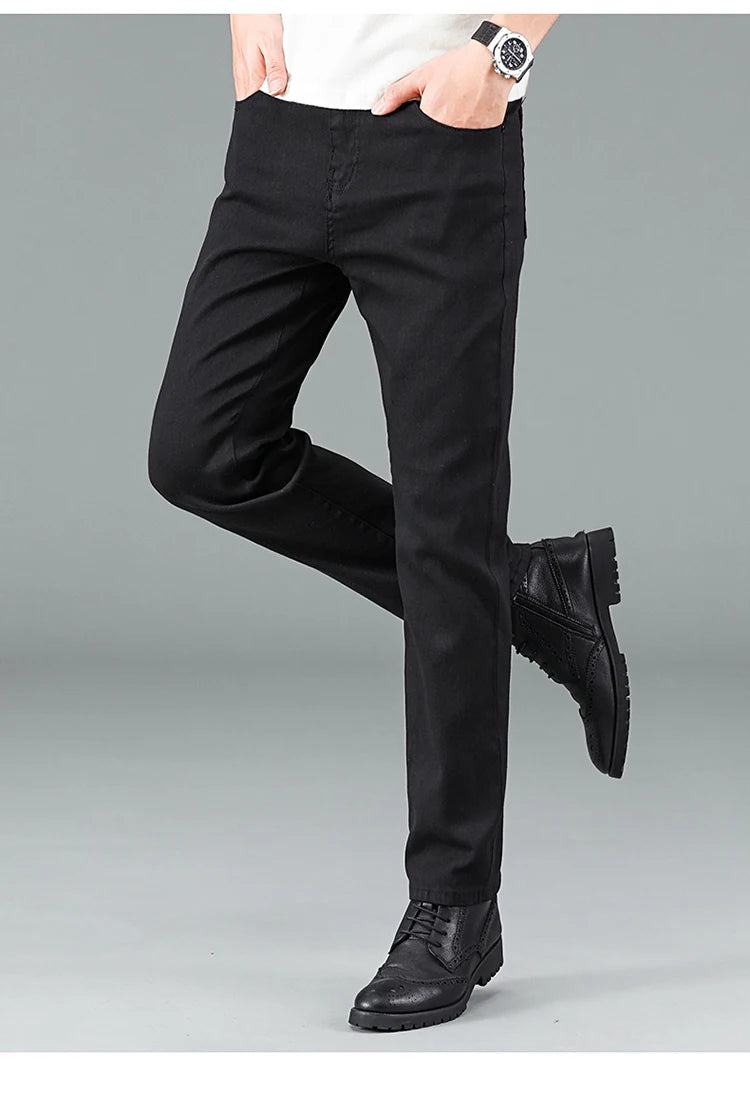 Men's pure black jeans