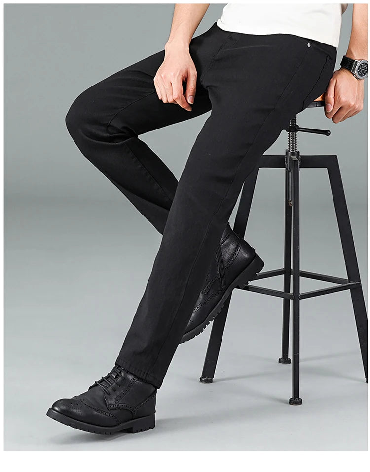 Men's pure black jeans