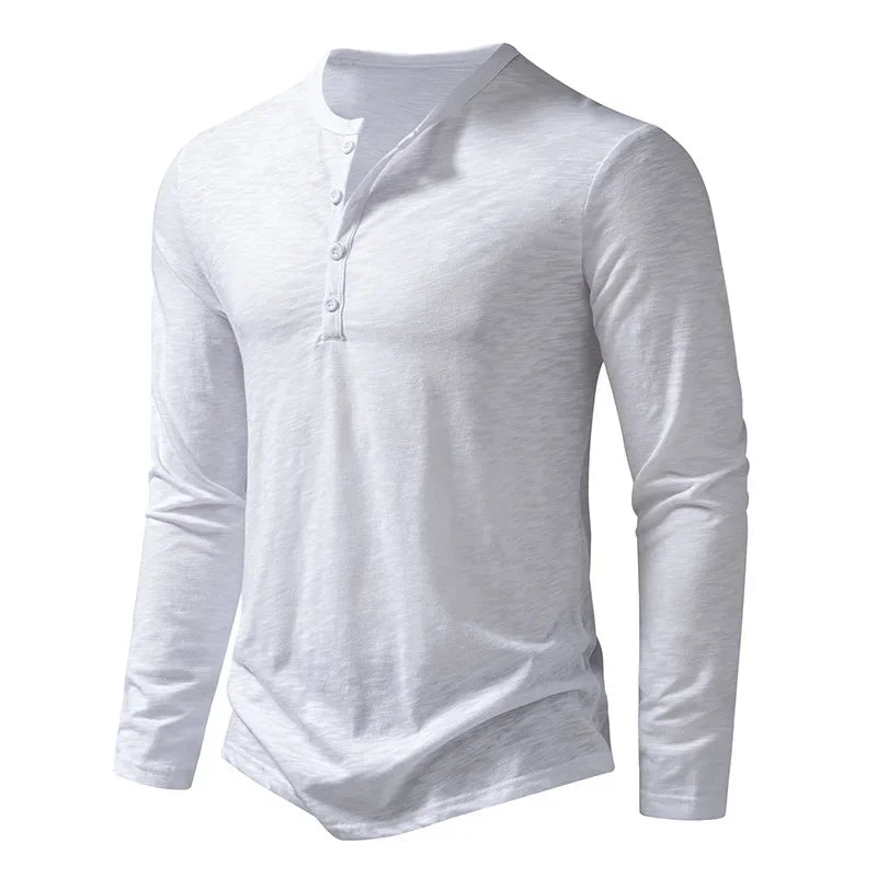 Henley Neck T-Shirt Casual