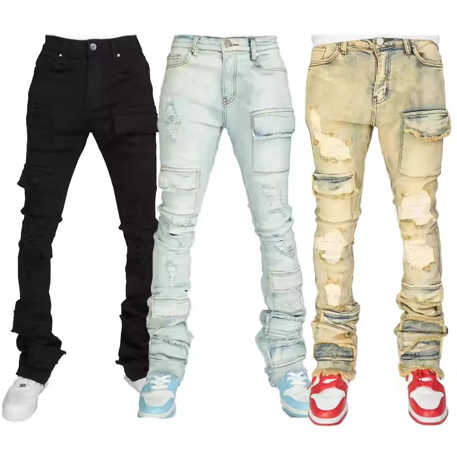 Men Jeans Denim Flare Pants
