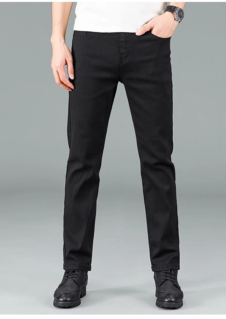 Men's pure black jeans