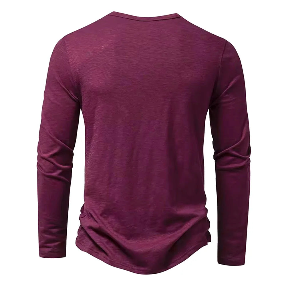 Henley Neck T-Shirt Casual
