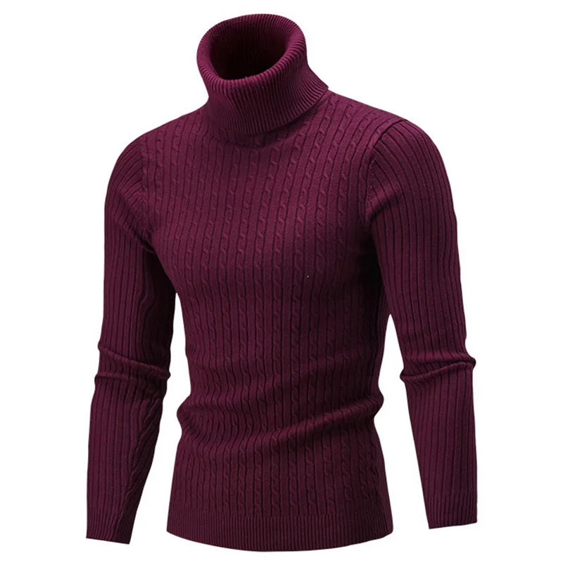 Men's Turtleneck Sweater Retro Knitted
