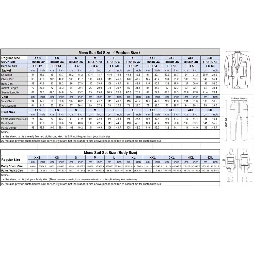 Mens Suits 3 Piece Check Plaid