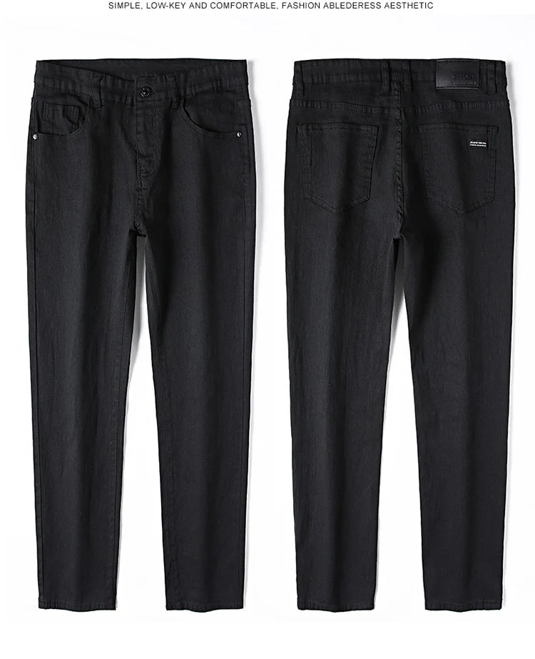 Men's pure black jeans