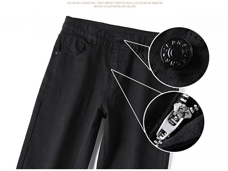 Men's pure black jeans
