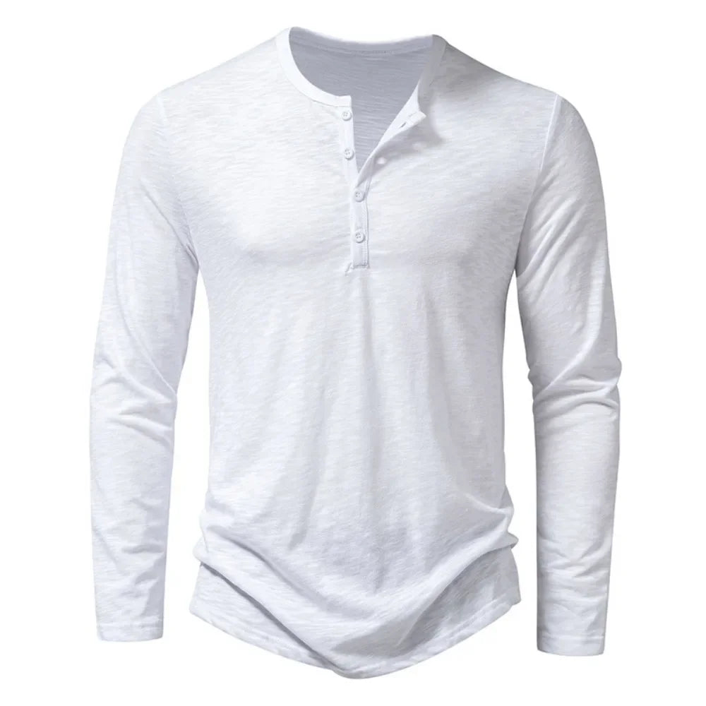 Henley Neck T-Shirt Casual