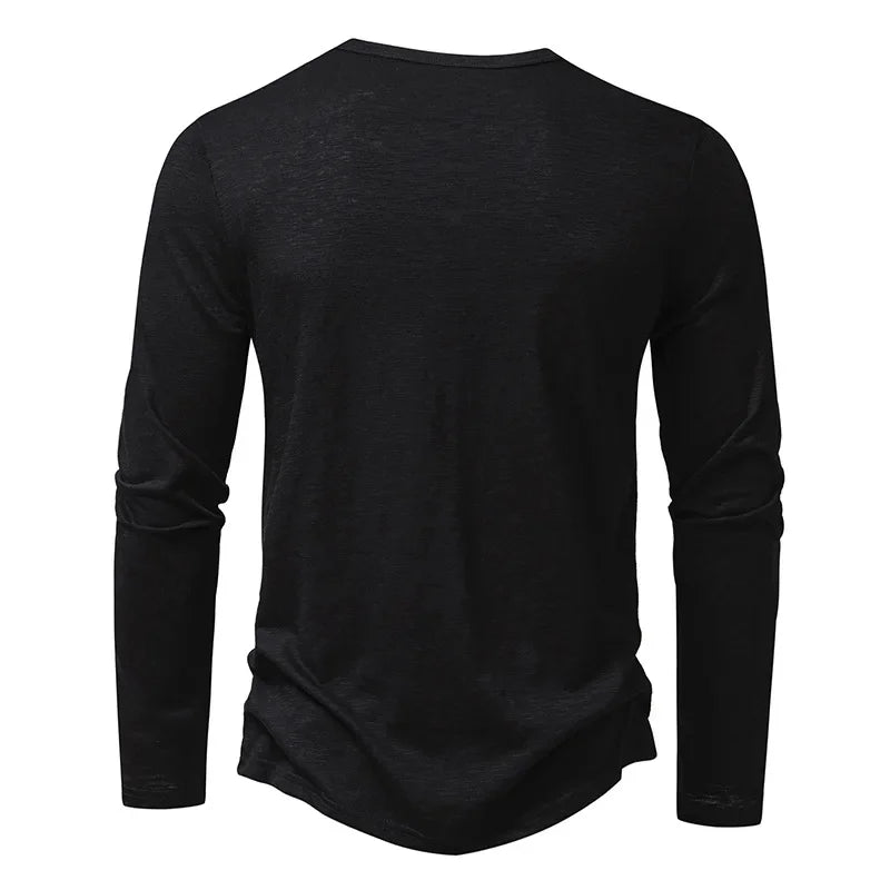 Henley Neck T-Shirt Casual