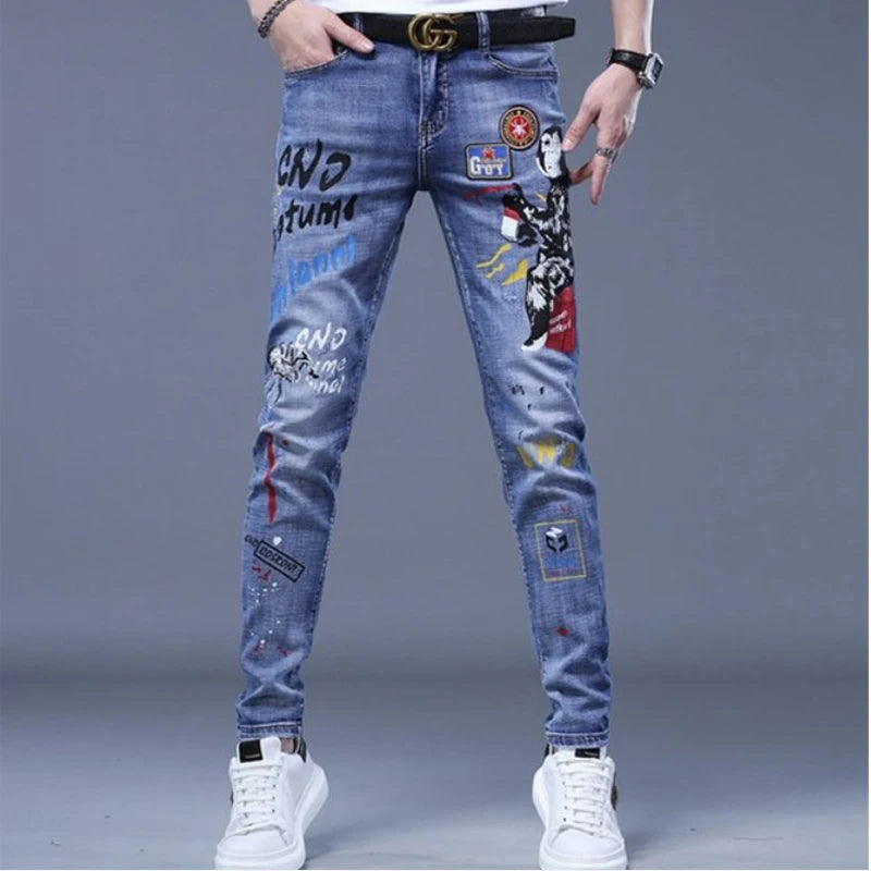Stylish Black Stretch Denim Jeans for Men=