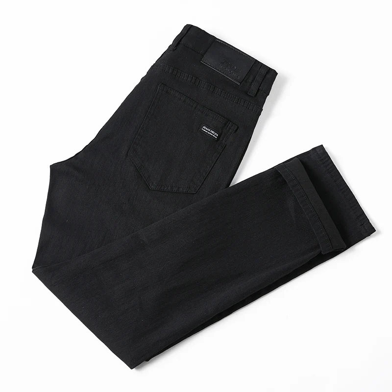 Men's pure black jeans
