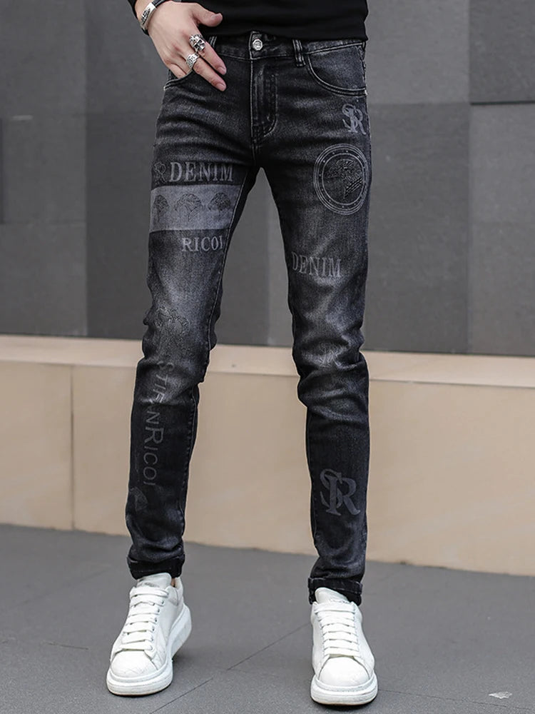 Stylish Black Stretch Denim Jeans for Men=