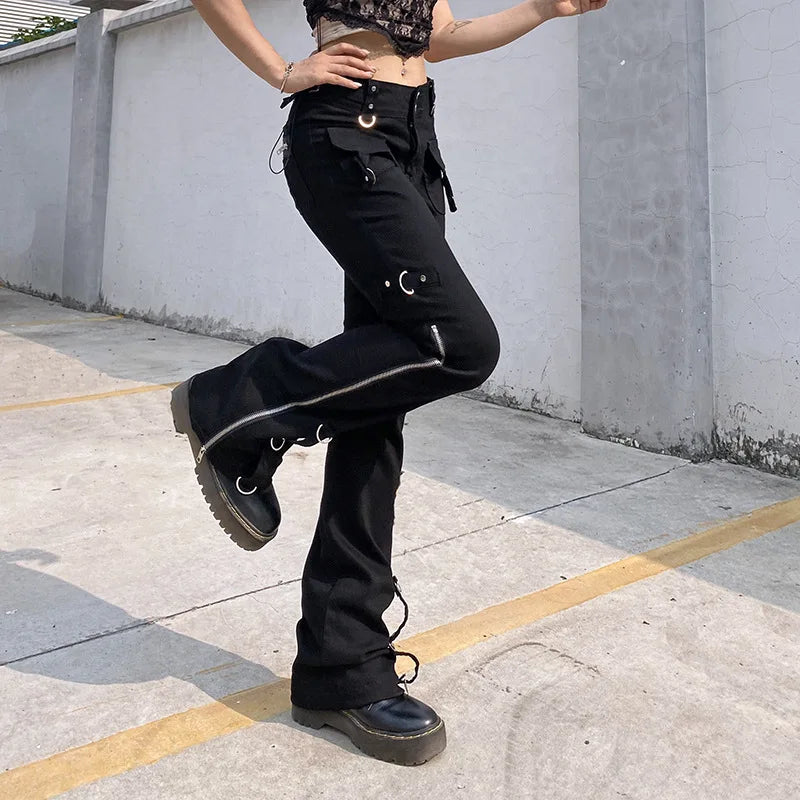 Dark Punk Low Waist Emo Jeans