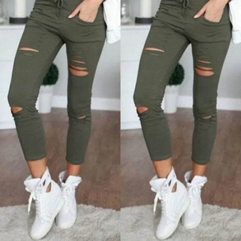 Women's Ripped Jean Leggings