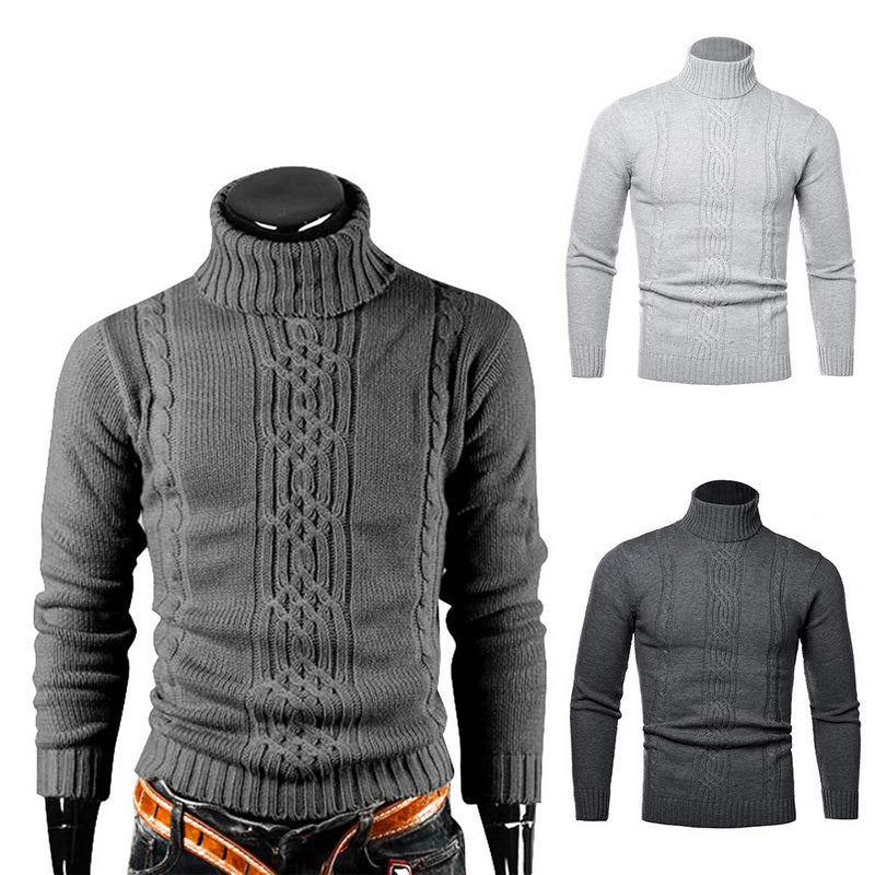 Men's Turtleneck Sweater Retro Knitted