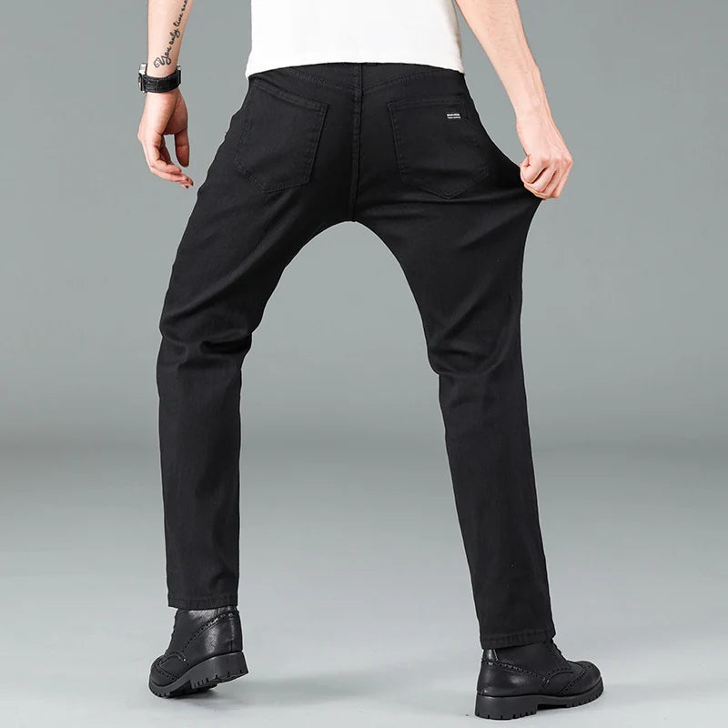 Men's pure black jeans