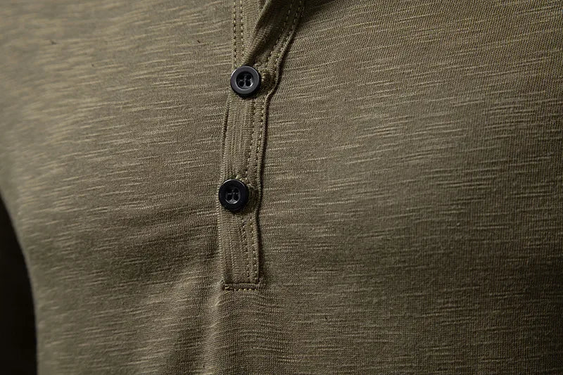 Henley Neck T-Shirt Casual