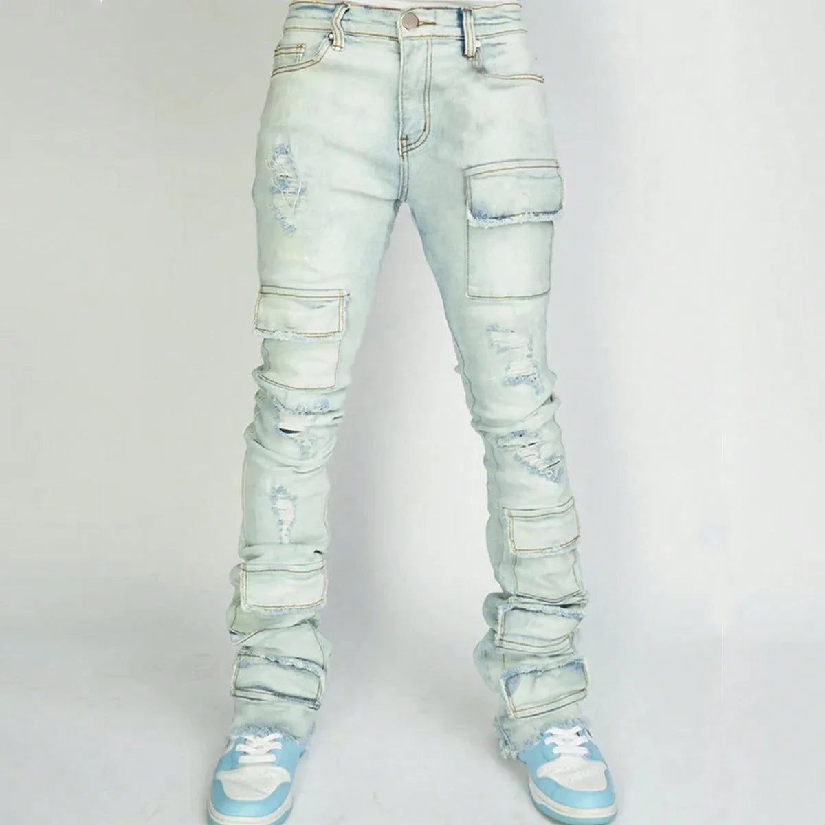 Men Jeans Denim Flare Pants